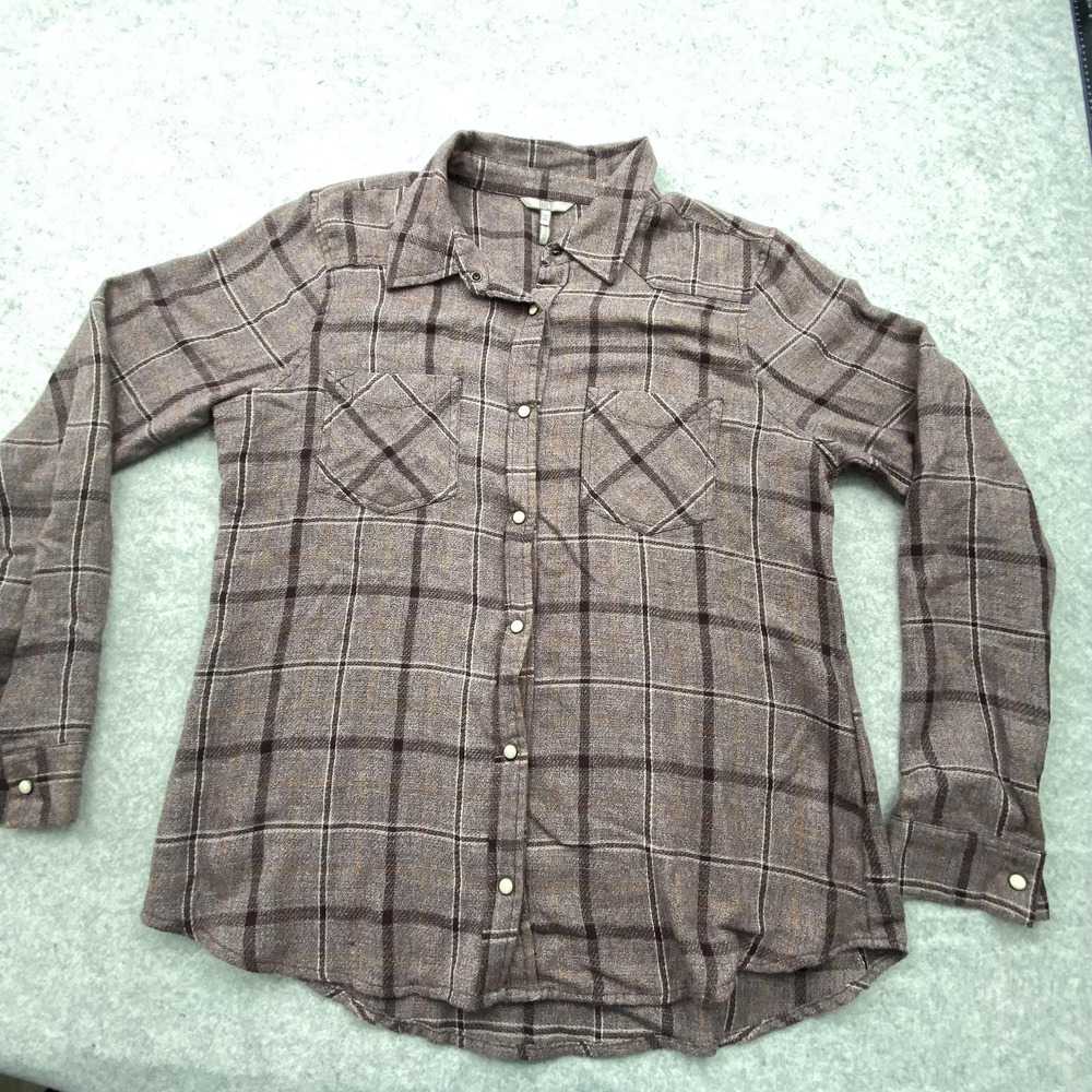 BKE Shirt Mens XL Purple Plaid Flannel Western Snap Long Sleeve Casual